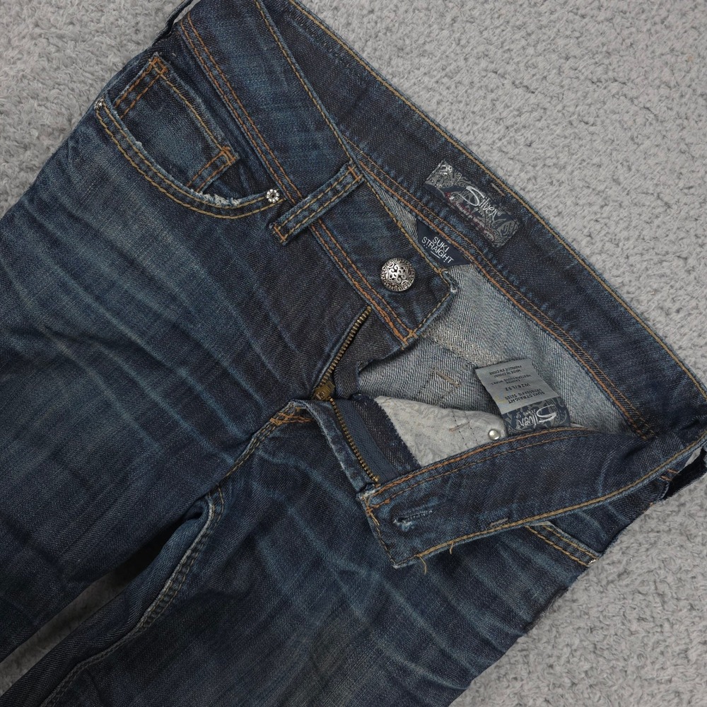 Silver Jeans Suki Straight‎ Leg Denim Jeans Women's Size 28x32 Dark Wash